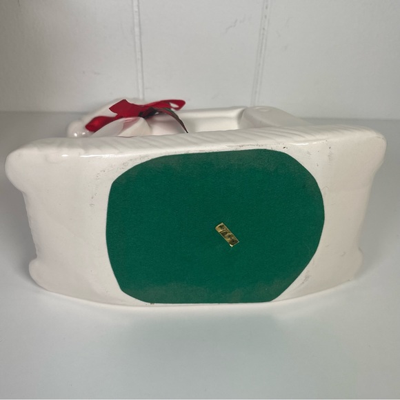 Vintage 1980's Glossy White Ceramic Rocking Horse Figurine Christmas Decor - Picture 10 of 13